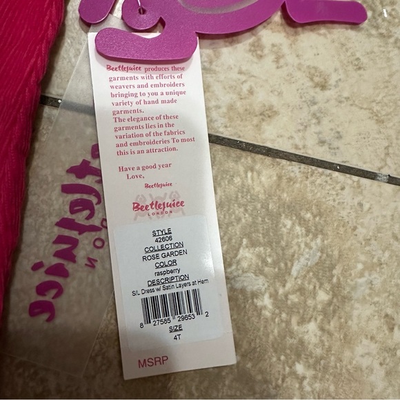 🌟3/$20🌟 NWT Girls Beetlejuice London dress 4T - Picture 4 of 7